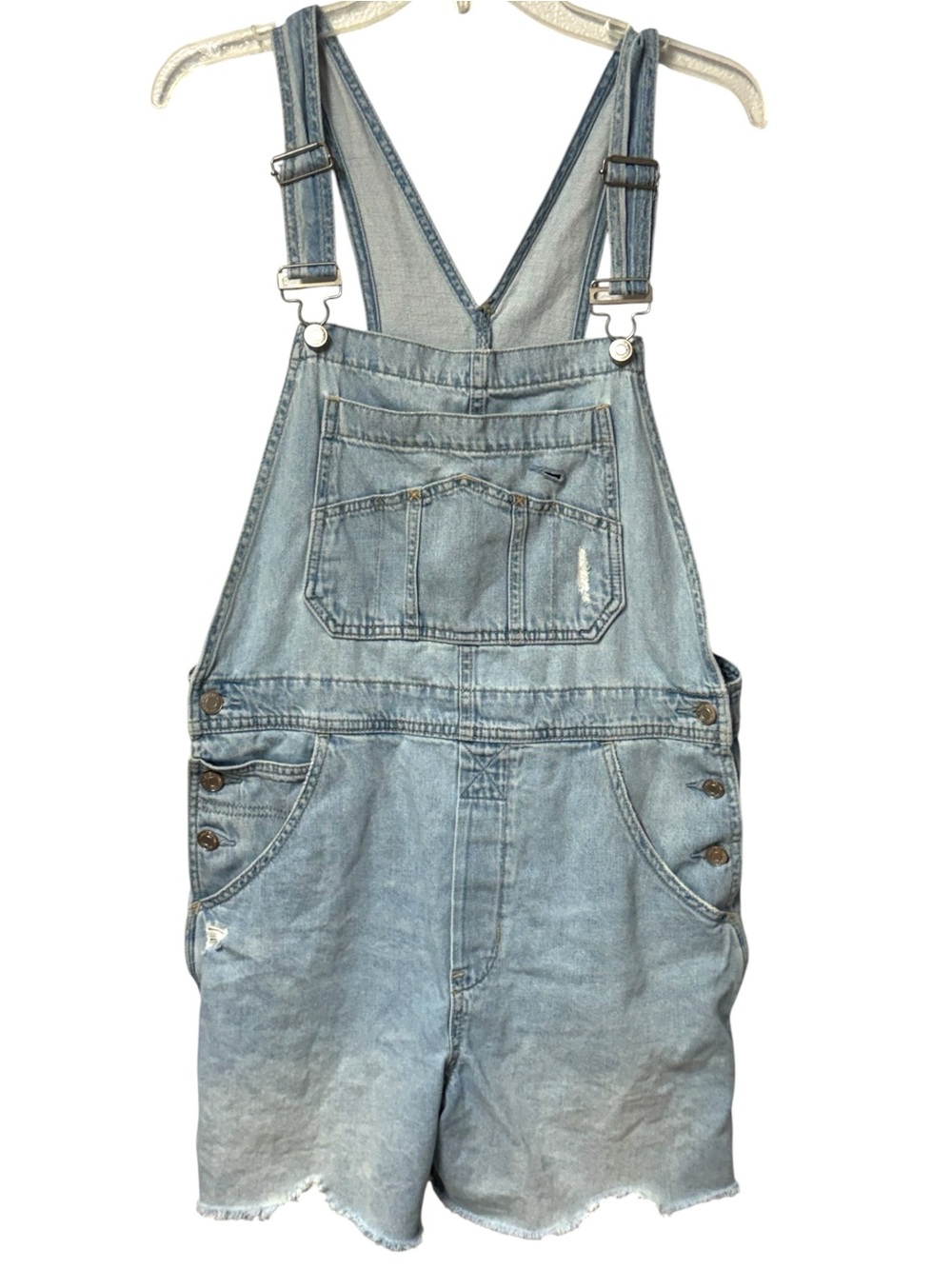 Gap Light Wash Denim Short Overalls Sz Small